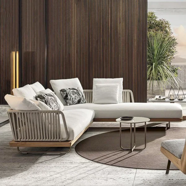 Aluminium Rattan Wood Top Sofa Furniture Used for Outdoor and Indoor Short Coffee Modern End Table - Image 3