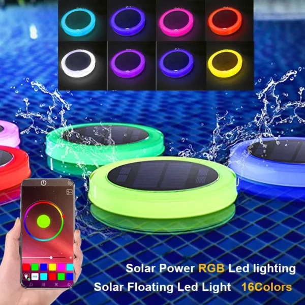 Solar Powered Pool Lamp RGB LED Garden Lights Outdoor Swimming Pool Fountain Lamp Water Float Pond Lighting Party Decoration - Image 4