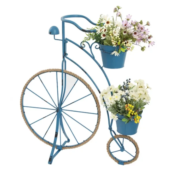 Country Retro Creative Hemp Rope Iron Bicycle Shape Flower Stand Ornaments Gardening Home Groceries Window Decoration - Image 5