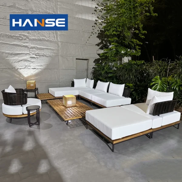 Modern Solid Wood Furniture With Cushions Sofa Set