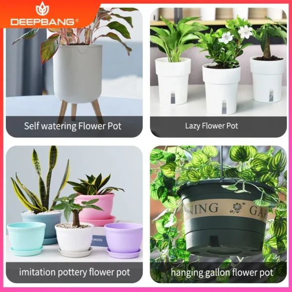 Garden Flower Pot Human Face Shaped Family Resin Succulent Planter Nursery Decorative Plastic Flower Pots - Image 3