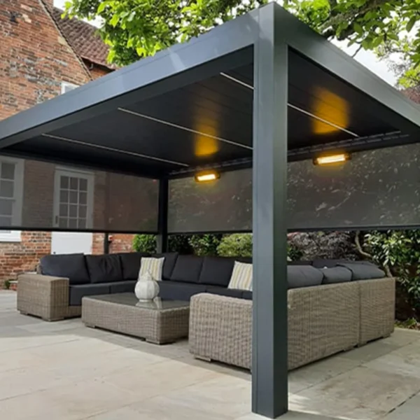 Home Decorative Waterproof Retractable Gazebo Beach Arches Panel Slats Bioclimatic Aluminum Louvered Pergola Made in China - Image 2