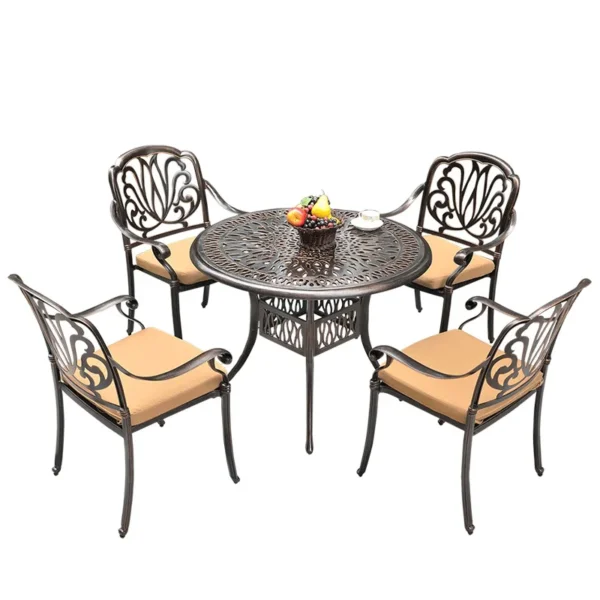 Wrought Iron Aluminumtable and Chairs - Image 6