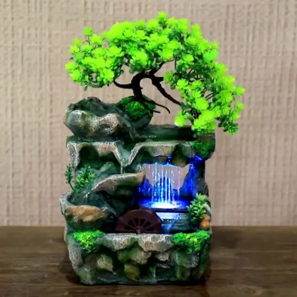 Water Fountain Decoration High Simulation Tree Indoor Home Decoration Resin Feng Shui Garden Fountains Table Fountain All-season - Image 5