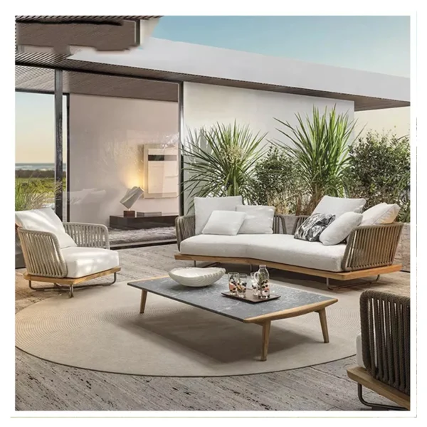 Aluminium Rattan Wood Top Sofa Furniture Used for Outdoor and Indoor Short Coffee Modern End Table - Image 6