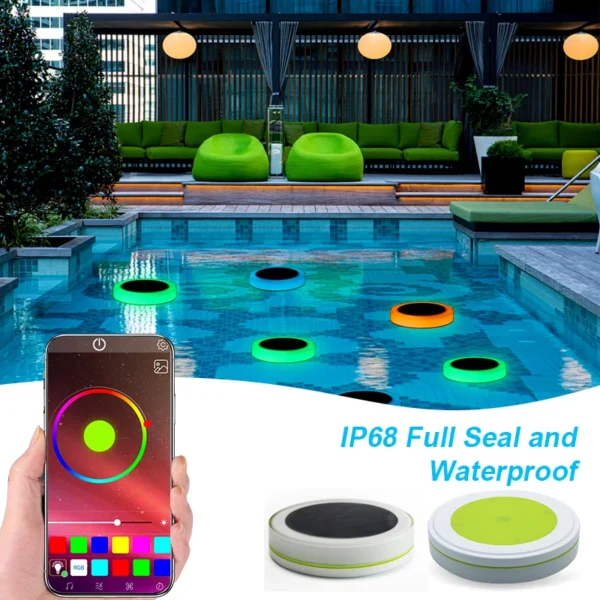 Solar Powered Pool Lamp RGB LED Garden Lights Outdoor Swimming Pool Fountain Lamp Water Float Pond Lighting Party Decoration - Image 5