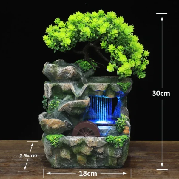 Water Fountain Decoration High Simulation Tree Indoor Home Decoration Resin Feng Shui Garden Fountains Table Fountain All-season - Image 3