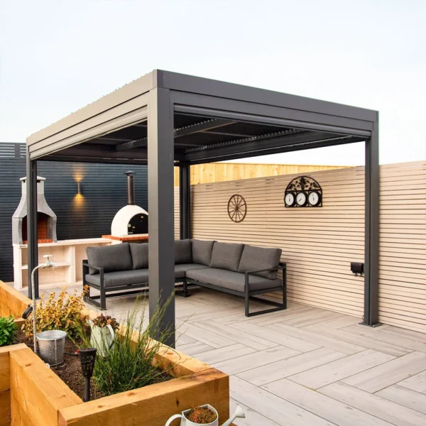 Home Decorative Waterproof Retractable Gazebo Beach Arches Panel Slats Bioclimatic Aluminum Louvered Pergola Made in China - Image 6