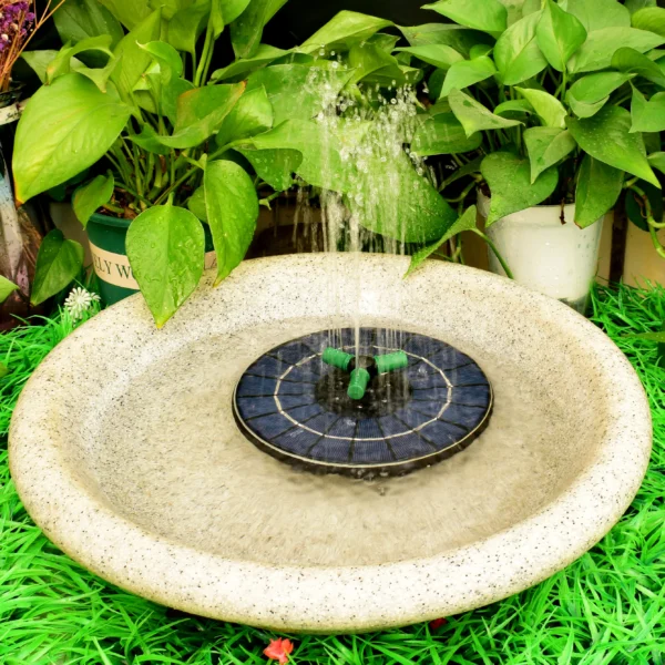 Solar Fountain With LED Lights Floating Pool Fountain With Multi-Color Lights 6 Detachable Nozzles Automatically Light Pool - Image 2