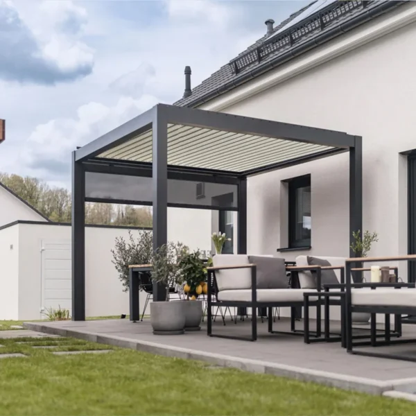 Home Decorative Waterproof Retractable Gazebo Beach Arches Panel Slats Bioclimatic Aluminum Louvered Pergola Made in China - Image 5